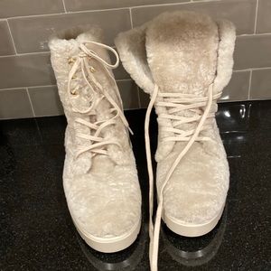 Stuart Weitzman McKenzee Chill Shearling  combat boots 4.5